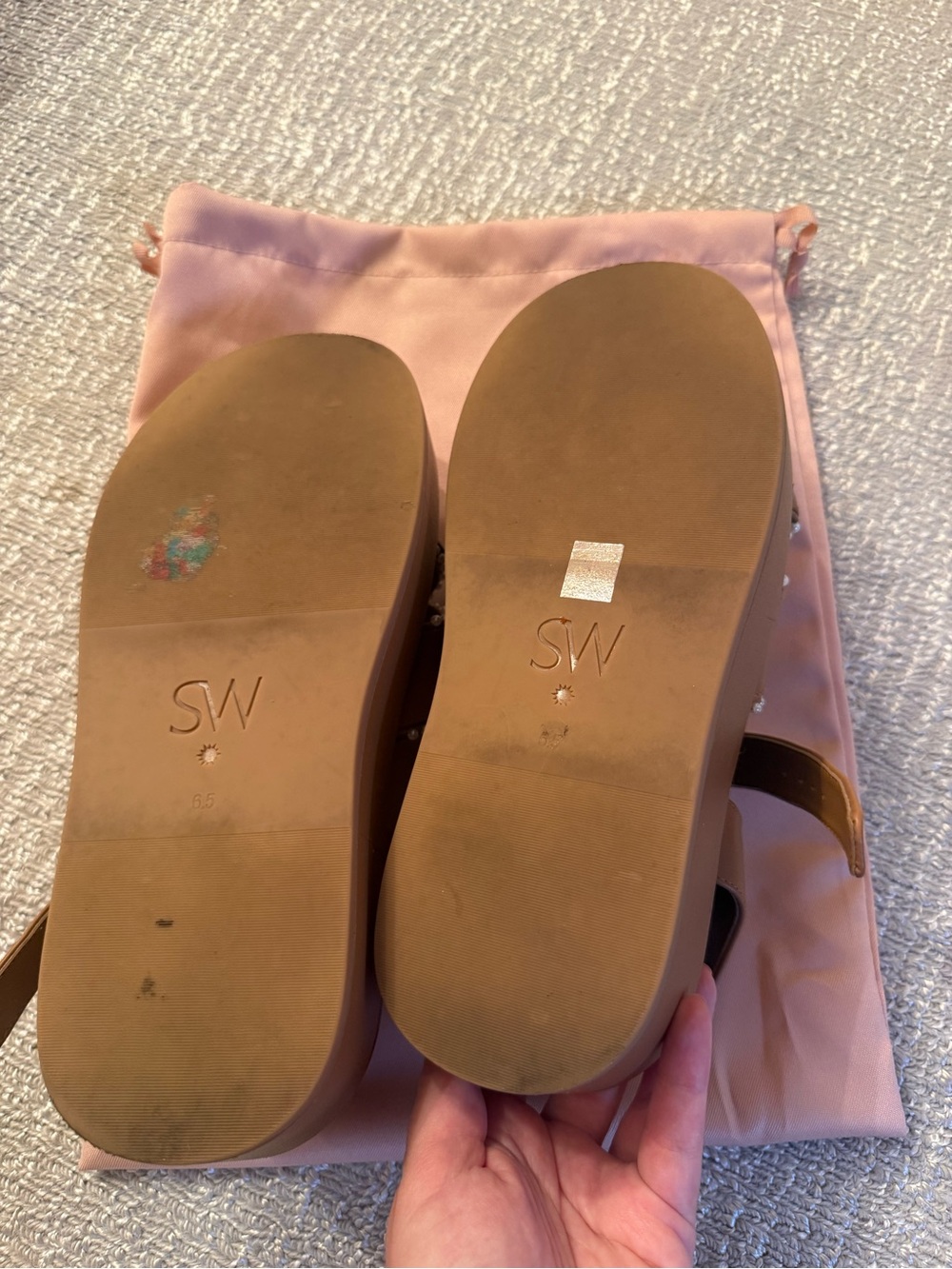 Stuart Weitzman Sandals with Pearl Trim - Picture 6 of 6